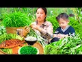 Download Lagu Harvesting Water Spinach Garden and Goes to Market Sell - Grill Giant Fish for Children to Eat