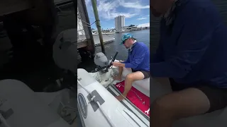 Matt removes rusty lock from dinghy #shorts #sailingbyefelicia #handyman