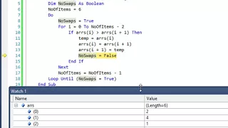 Optimised bubble sort
