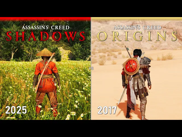 Assassin's Creed Shadows vs Assassin's Creed Origins - Physics and Details Comparison