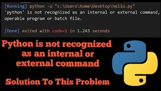 Python is not recognized as an internal or external command operable program or batch file vscode