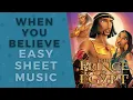 Download Lagu When You Believe - the Prince of Egypt EASY sheet music, TAB and CHORDS MP3