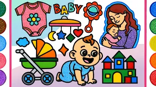 Baby Accessories, Jelly Painting for Kids, Children | Coloring Pacifier with Foam clay