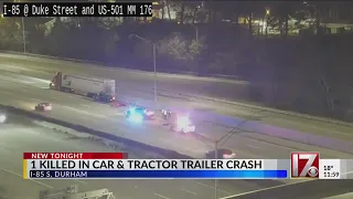 One dead in Durham I-85 crash near Duke Street Police