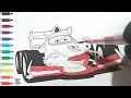 Disney Cars Formula Race Car Coloring Pages Easy Car Coloring for Kids Rainbow On Road