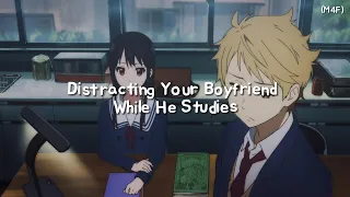 Distracting Your Boyfriend While He Studies M4F Slightly Tsundere Teasing Kisses ASMR RP 