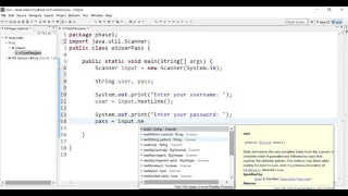 Username and password Java Tutorial