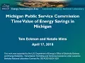 Michigan Public Service Commission - Time Value of Energy Savings in Michigan