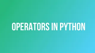 Operators In Python What Is Operators In Python Different Operators in Python