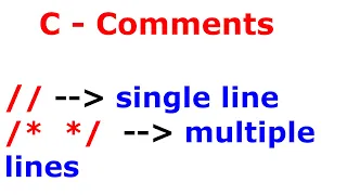 05 - C Programming Comments Single-Line Multi-Line Explained C Tutorial