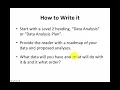 Data Analysis Plan in an APA Research Paper