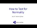 Testing the Normality of a Distribution Using SPSS