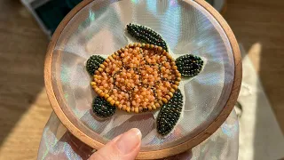 Creating a Textured Beaded Turtle on Organza | Satisfying Embroidery