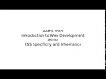 Skills 1 CSS Specificity Inheritance
