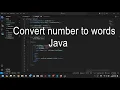 Convert Number to words in Java java tutorial for beginners in hindi full course