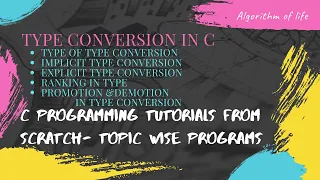 31 Type Conversion in C Implicit Type Conversion Promotion and Demotion in Type Conversion