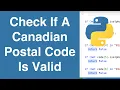 Check If A Canadian Postal Code Is Valid Python Example