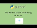 Program to check Armstrong Number
