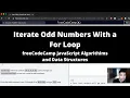 Iterate Odd Numbers With a For Loop Basic JavaScript freeCodeCamp tutorial