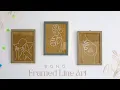How to Make Boho Framed line Art Beautiful Easy DIY Wall Decor