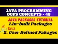 Packages in Java Types of Packages in Java User Defined Packages and In-Built Packages with ex