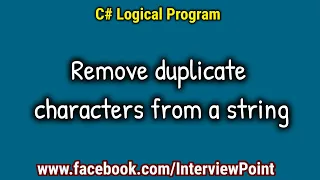C Program to remove duplicate characters from a string