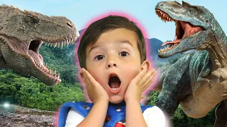 Download Dinosaur Playground Adventure | Dinosaur Song | T-Rex Chase \u0026 Egg Hunt | Kids \u0026 Toddler Pretend Play MP3