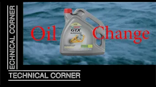 Changing your engine oil in a boat.