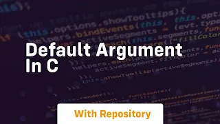 default argument in c