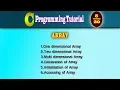 C Programming Tutorial DAY5 Array one dimensional two dimensional multi dimensional