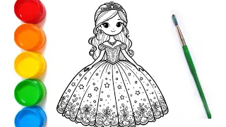 Princess Coloring for Kids πΈπ¨ | Easy Princess Drawing & Painting for Kids | Coloring Book
