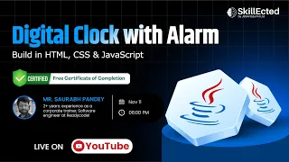 Digital Clock with Alarm Build in HTML CSS JavaScript