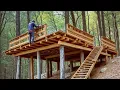 Download Lagu A man builds a warm house in the forest | Start to Finish | Lesnoy