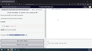 Day 14 Jan17 FreecodeCamp Divide One Decimal By Another With Javascript