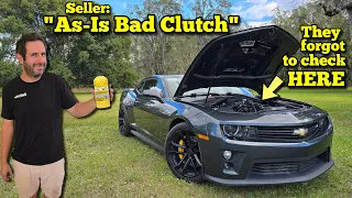 I Bought An Auction Camaro ZL1 With A Bad Clutch And Fixed It In 3 Minutes 