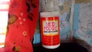 Using Mod Podge with Paper Atlas wallpaper dress clothing curtains in Van life mobile RV living DIY