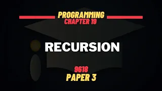 Recursion Lecture 3 A2 P3 Computer Science 9618