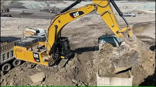 Caterpillar 352F Excavator | Double Bench Mining Among Bucket-Wheel Giants