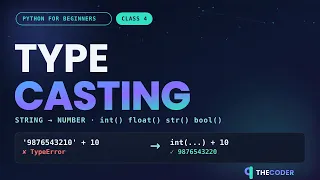 Python Type Conversion Type Casting Explain int float str bool Python for Beginners