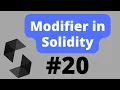 Modifier in Solidity Solidity for Beginners Part 20