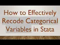 How to Effectively Recode Categorical Variables in Stata
