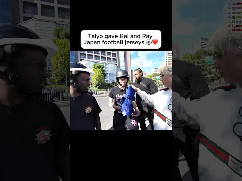Taiyo gave Kai and Ray Japan football jerseys β½οΈβ€οΈ #football #kaicenat