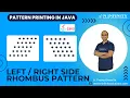 Pattern Printing in JAVA Session 12 Left Right Side Rhombus Pattern Printing Prasad Sir