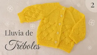Saquito para bebé a dos agujas | Lluvia de Tréboles – Parte 2