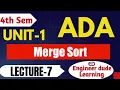 Merge Sort Explained ADA Unit 1 Lecture 7 Easy Hindi Code Engineerdude-g6m