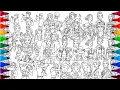 KPop Demon Hunters Coloring Pages MIX How to COLOR all Characters HUNTRIX and Saja Boys