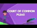 What is Court of Common Pleas England Explain Court of Common Pleas England