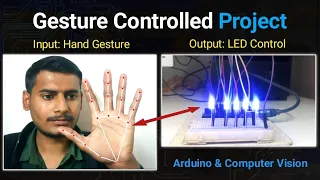 Magic Control 5 LEDs with Hand Gestures Arduino Python OpenCV Tutorial