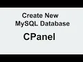 CPanel How to Create New MySQL Database