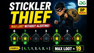 34 Stickler Thief Problem Dynamic Programming Explained GFG Solution